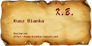 Kusz Bianka névjegykártya