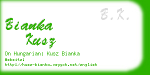 bianka kusz business card
